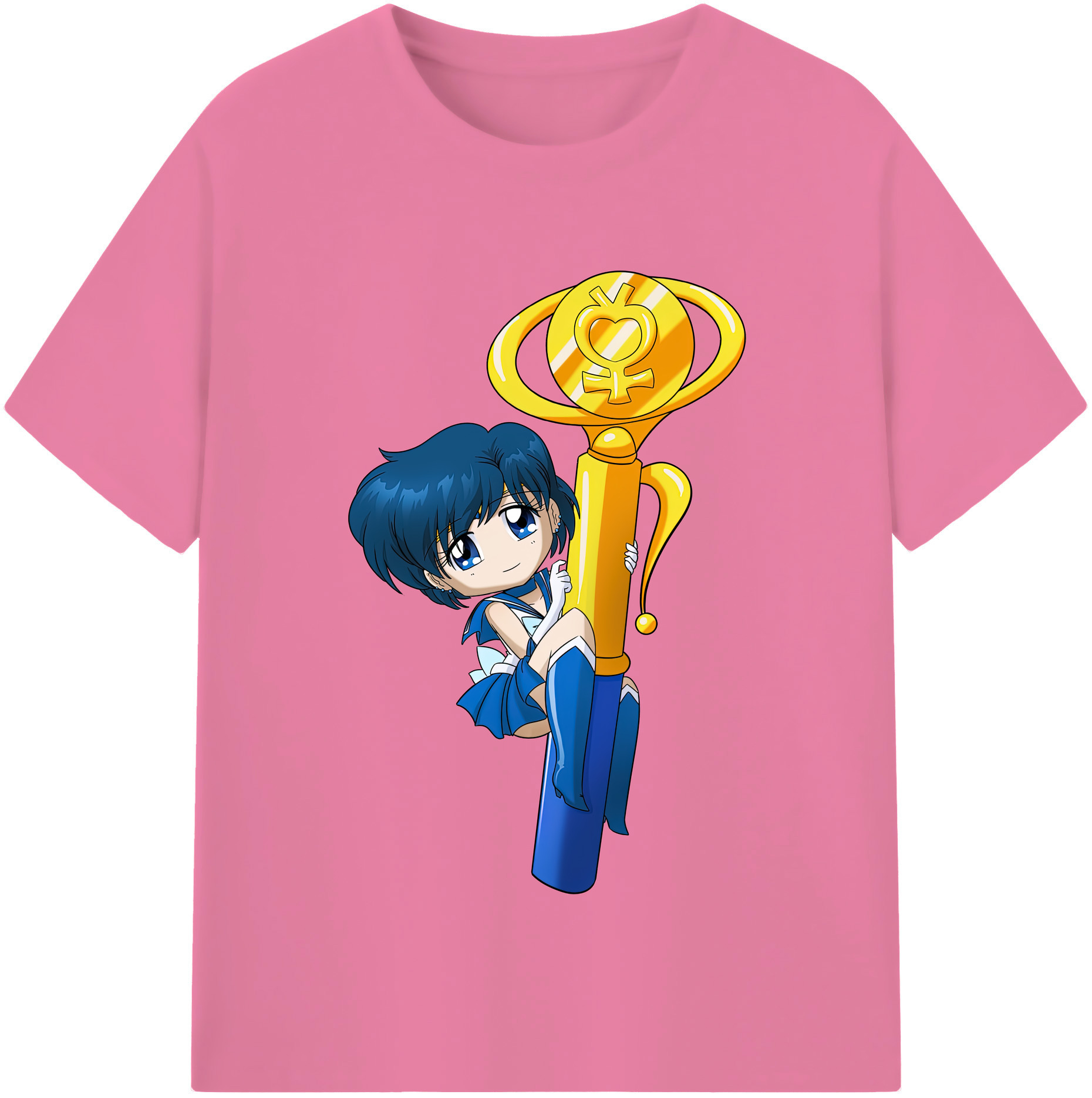 （画像用） 美少女戦士セーラームーン 水野 亜美 みずの あみ Sailor Moon Mizuno Ami 綿100％半袖Tシャツ（フロントプリント）